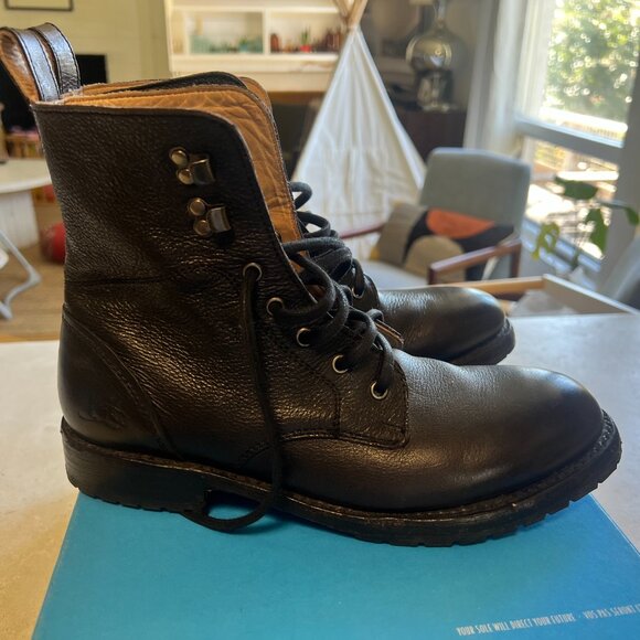 John Fluevog Blake Living Lace Up Derby Combat Boots M8 W10 - Picture 4 of 6